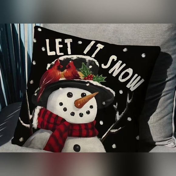 Snowman Throw Pillow Cover - Picture 1 of 4